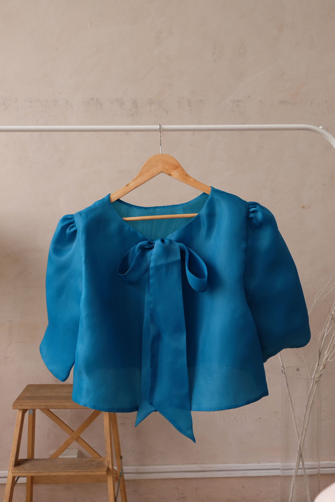 Sheer Filipiniana Camisa Blouse - Teal