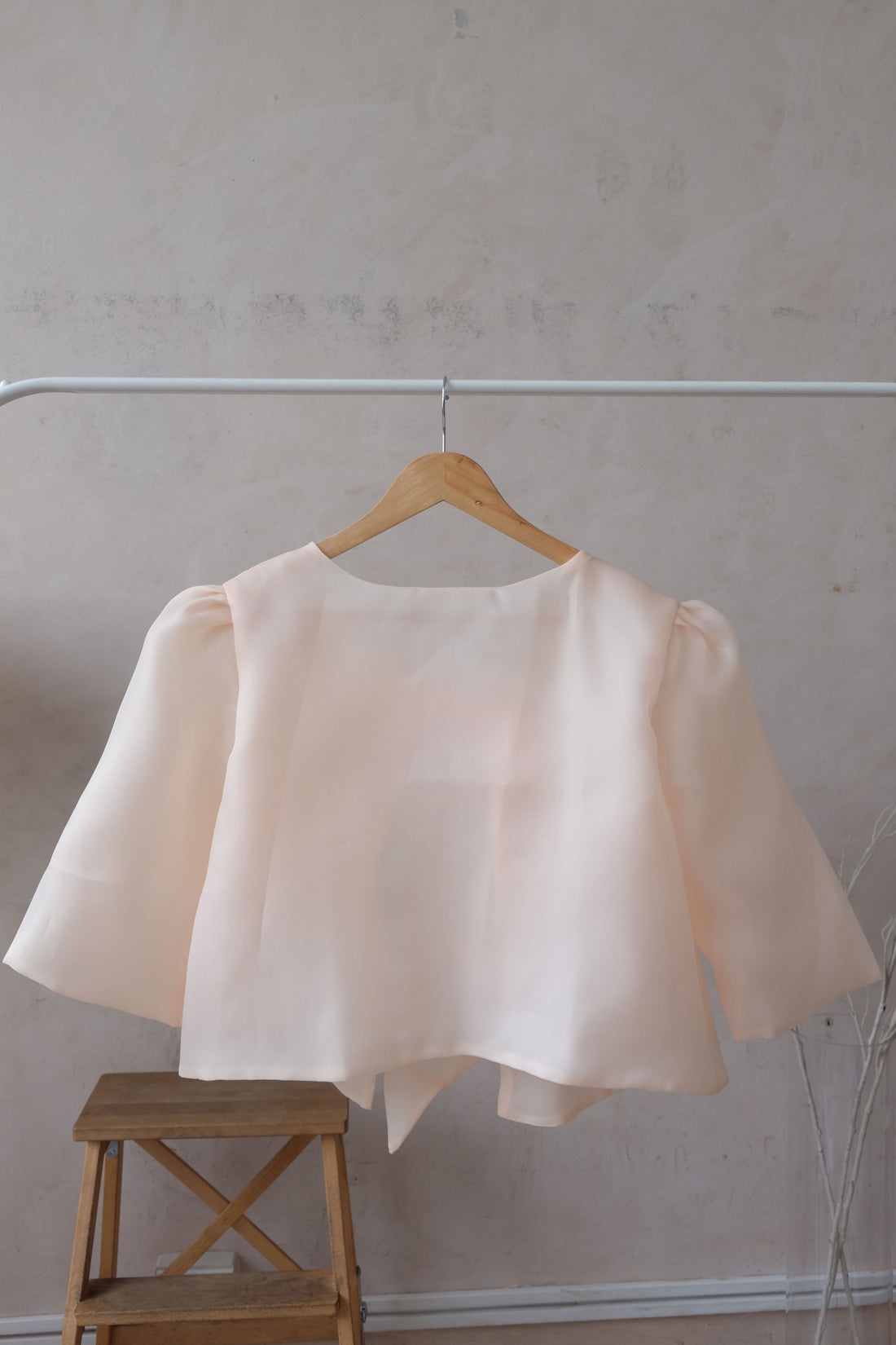 Sheer Filipiniana Camisa Blouse - Peach