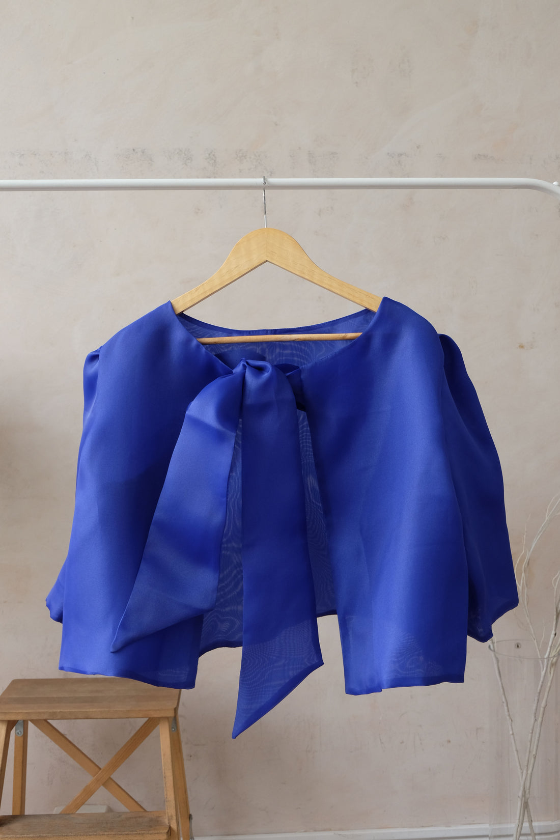 Sheer Filipiniana Camisa Blouse - Royal Blue