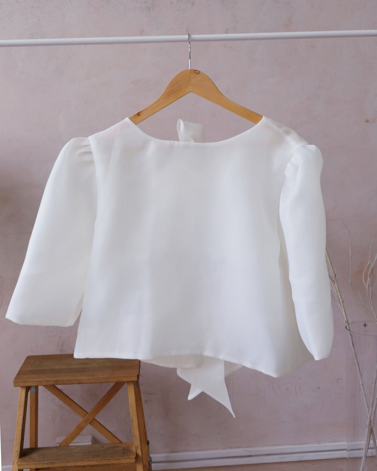 Organza Camisa – Semi-Sheer White