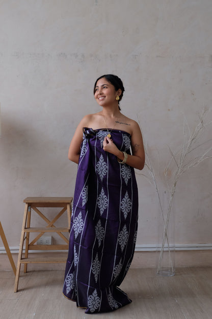 Modern Filipiniana-Handwoven Malong - Purple - Narra Studio-available in NYC USA