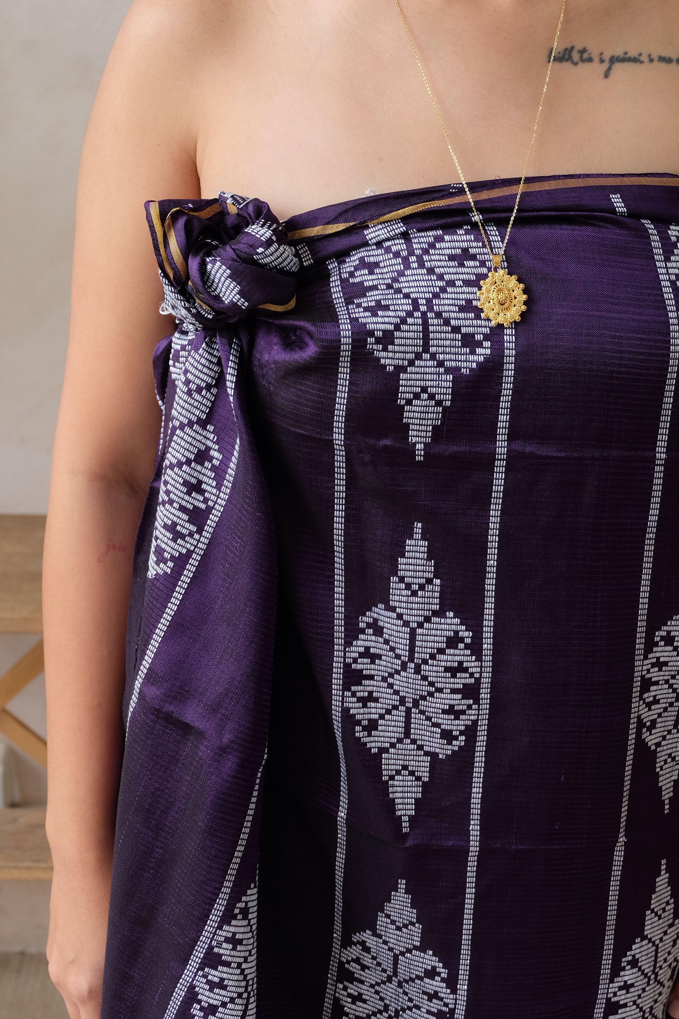 Modern Filipiniana-Handwoven Malong - Purple - Narra Studio-available in NYC USA