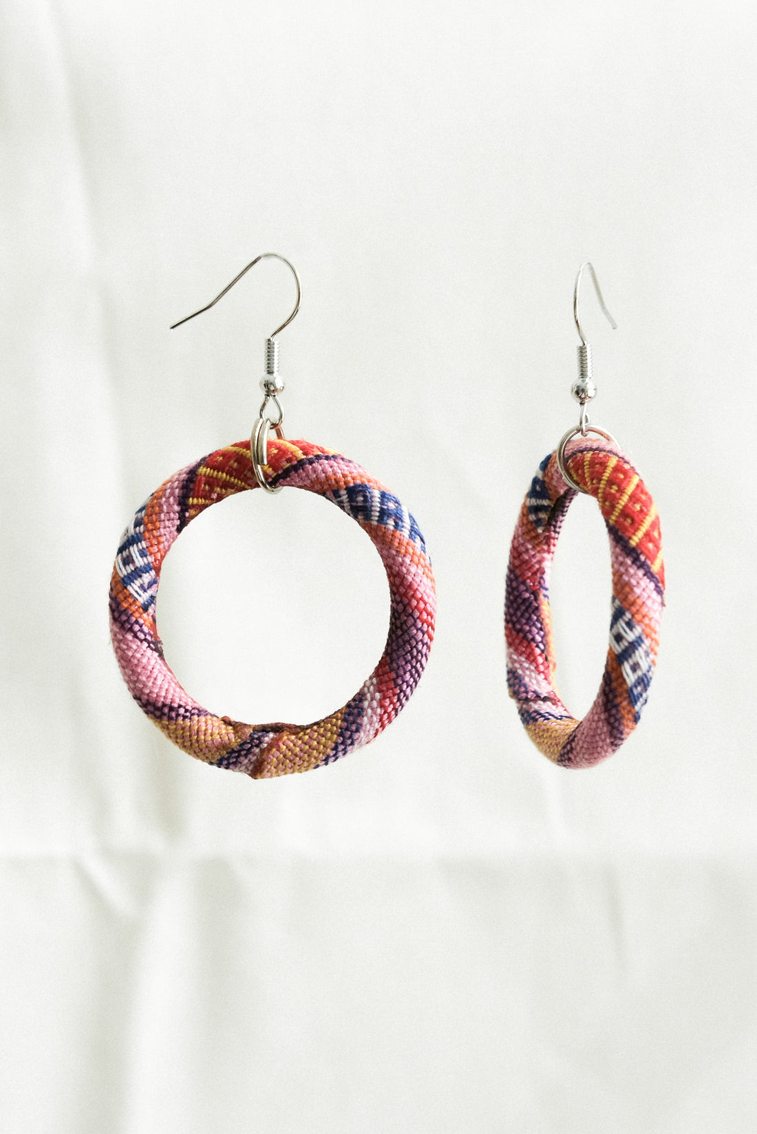 Handwoven Yakan Hoop Earrings - Large