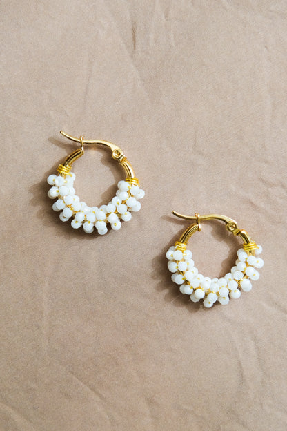 Modern Filipiniana-Cascara Mini Hoops - Narra Studio-available in NYC USA