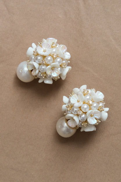 Modern Filipiniana-Peonia Earrings - Narra Studio-available in NYC USA