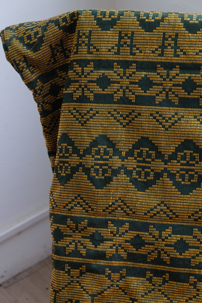 Modern Filipiniana-Handwoven Malong - Green and Gold - Narra Studio-available in NYC USA