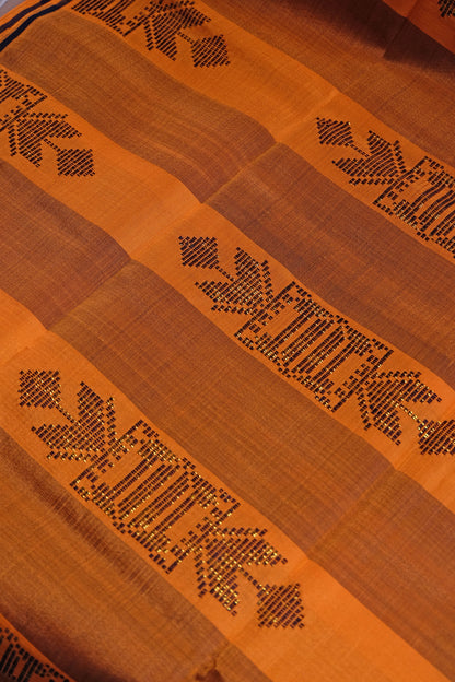 Modern Filipiniana-Handwoven Malong - Golden Orange - Narra Studio-available in NYC USA