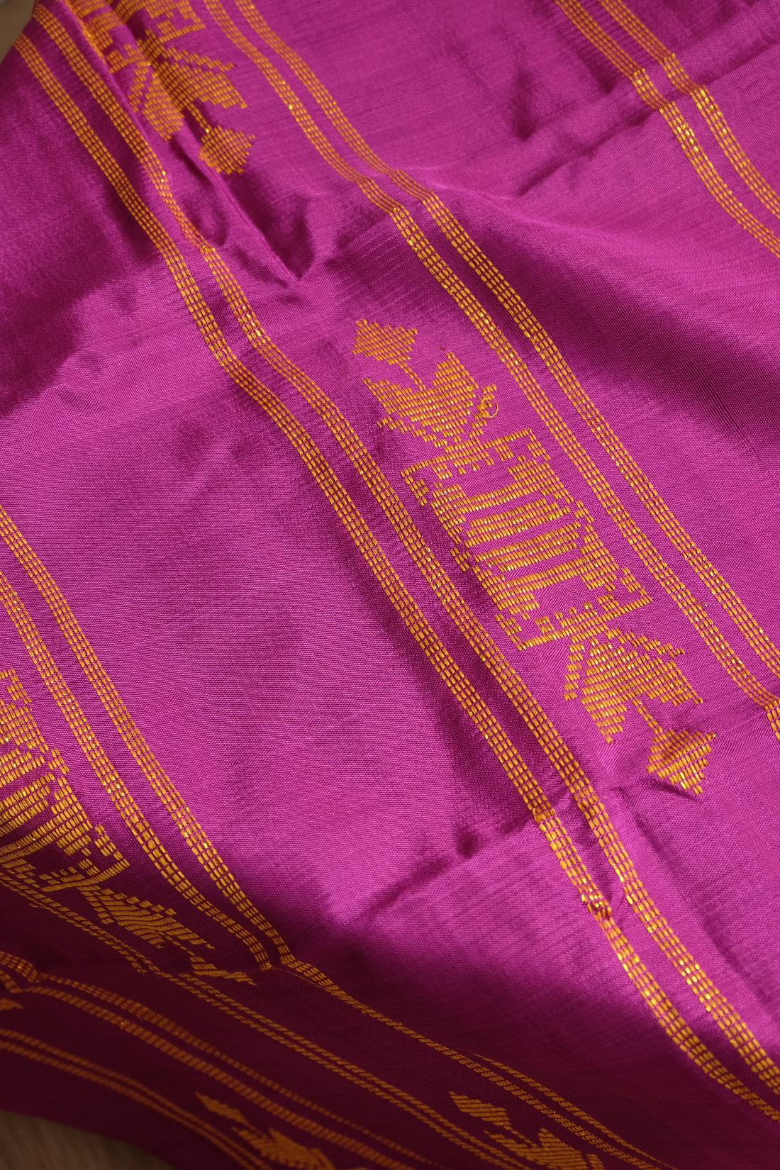 Modern Filipiniana-Handwoven Malong - Fuchsia and Gold - Narra Studio-available in NYC USA