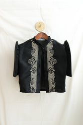 Flower & Vine Butterfly Sleeve Bolero – Black | Filipino jewelry | Narra Studio