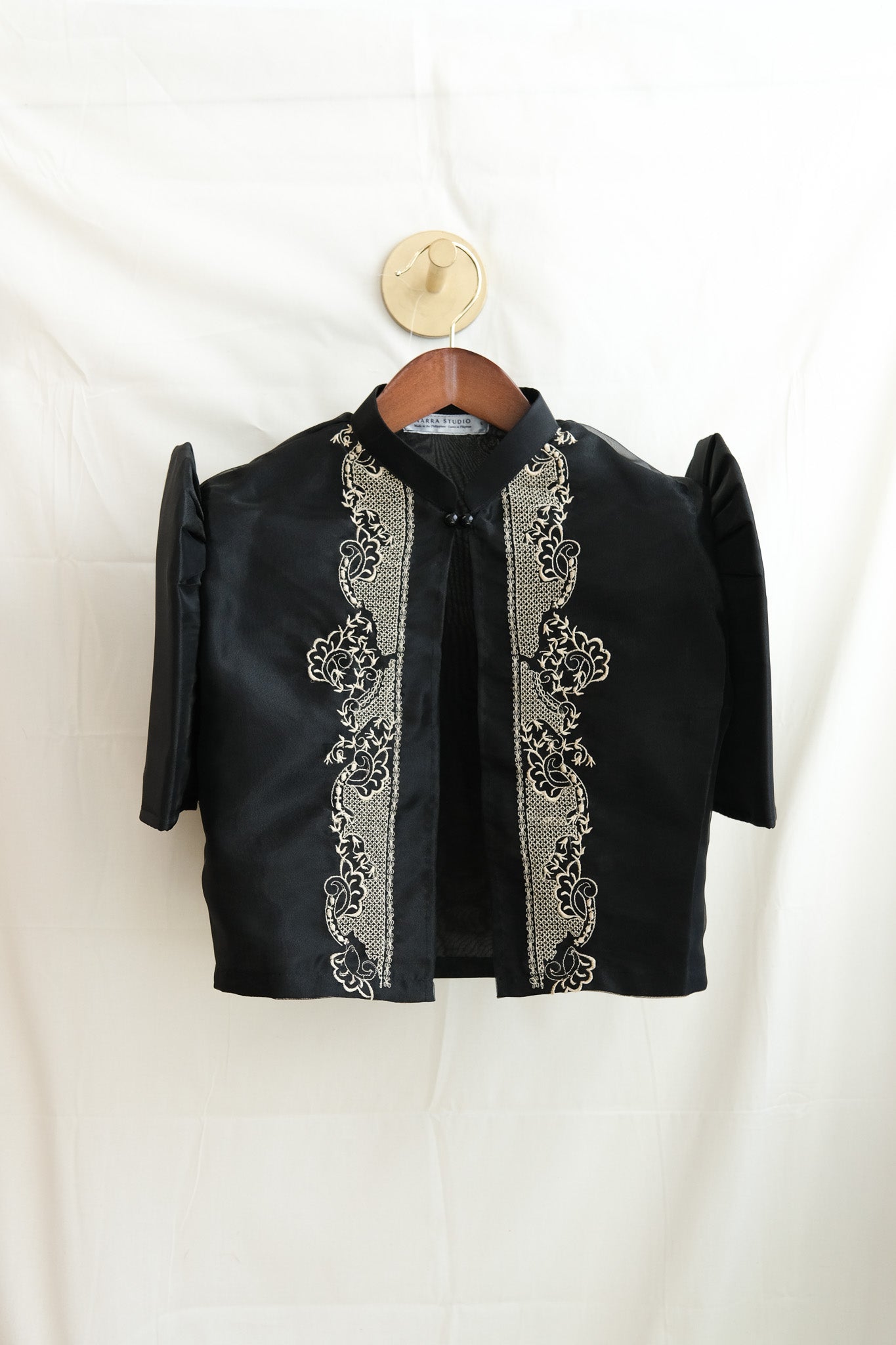 Flower &amp; Vine Butterfly Sleeve Bolero – Black | Filipino jewelry | Narra Studio