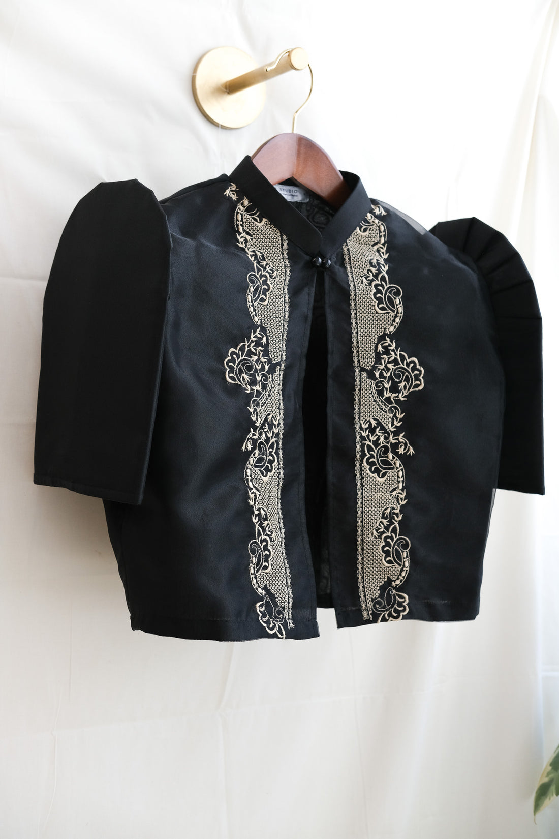 Black Leaf &amp; Vine Bolero with Butterfly Sleeves