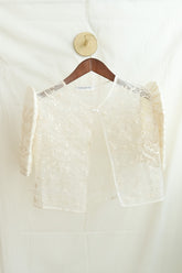 Sampaguita Butterfly Sleeve Bolero – Ivory | Narra Studio