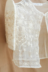 Sampaguita Butterfly Sleeve Bolero – Ivory | Narra Studio