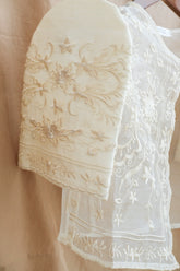 Sampaguita Butterfly Sleeve Bolero – Ivory | Narra Studio