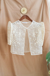 Sampaguita Butterfly Sleeve Bolero – Ivory | Filipino jewelry | Narra Studio