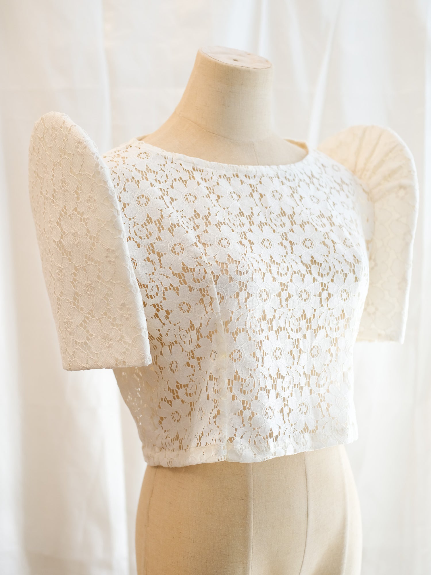 Ivory Floral Lace Filipiniana Blouse