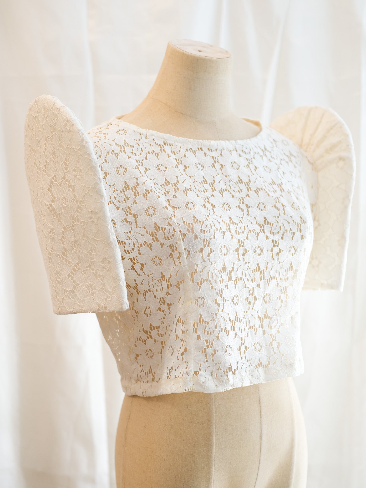 Ivory Floral Lace Filipiniana Blouse