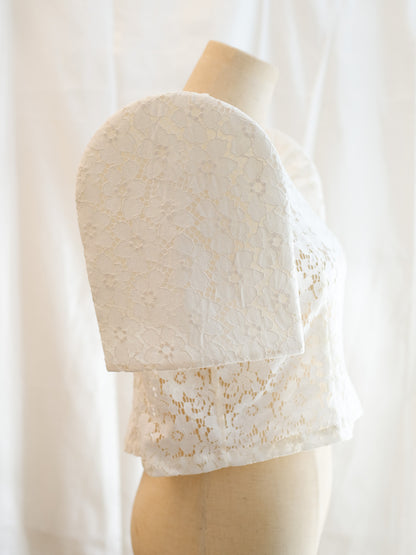Ivory Floral Lace Filipiniana Blouse