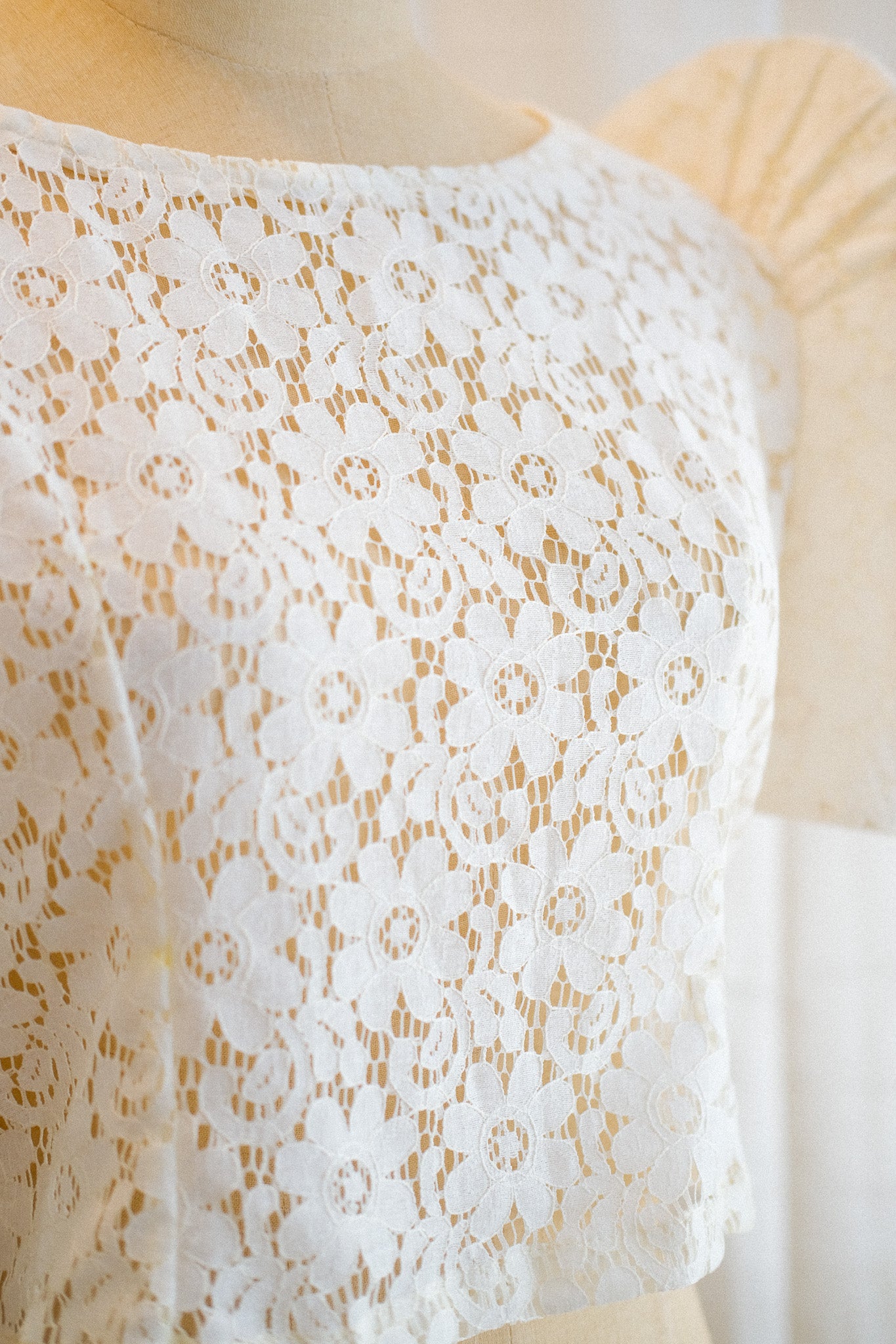 Ivory Floral Lace Filipiniana Blouse