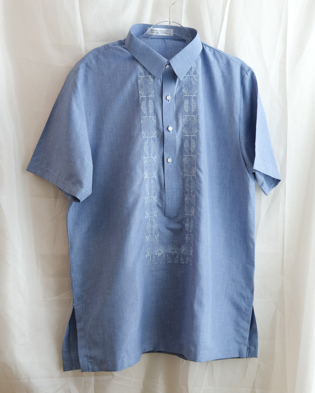 Casual Barong - Blue | Filipino jewelry | Narra Studio