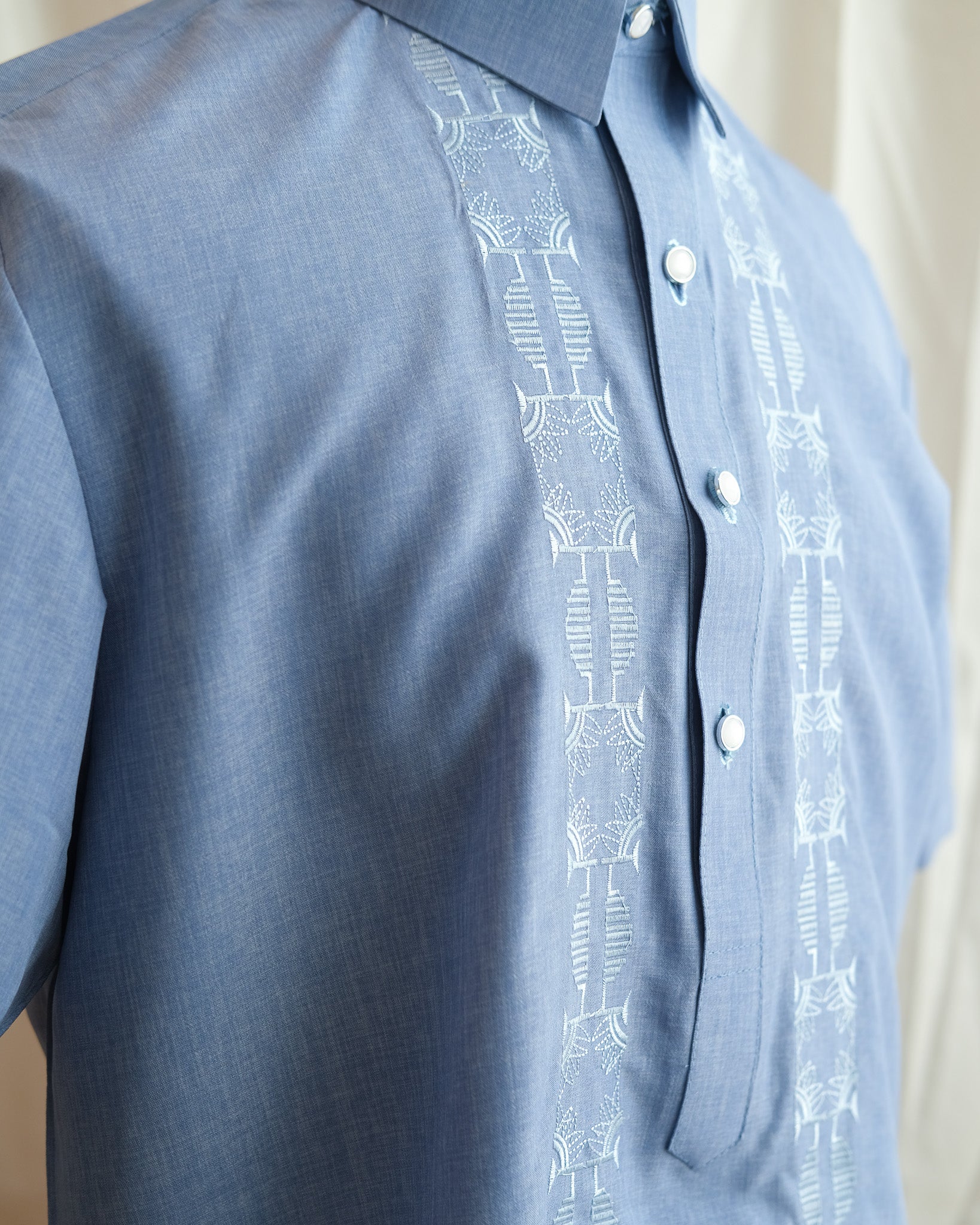 Casual Barong - Blue | Narra Studio