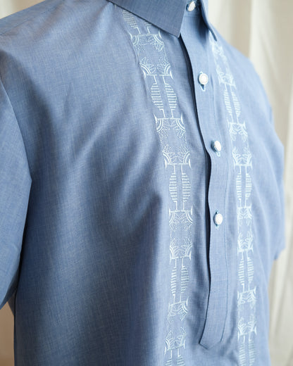 Casual Barong - Blue | Narra Studio