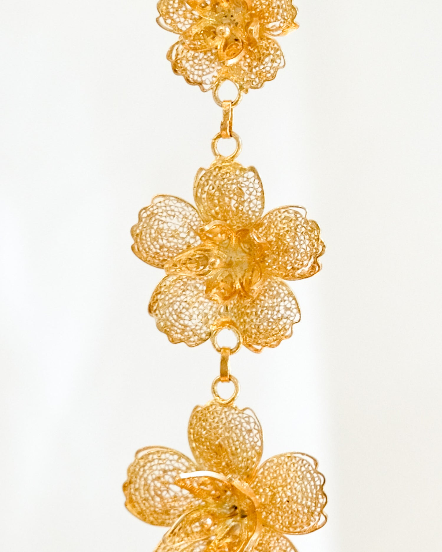 2-Way Gumamela Filigree Detachable Long Drop Earrings- Gold | Narra Studio