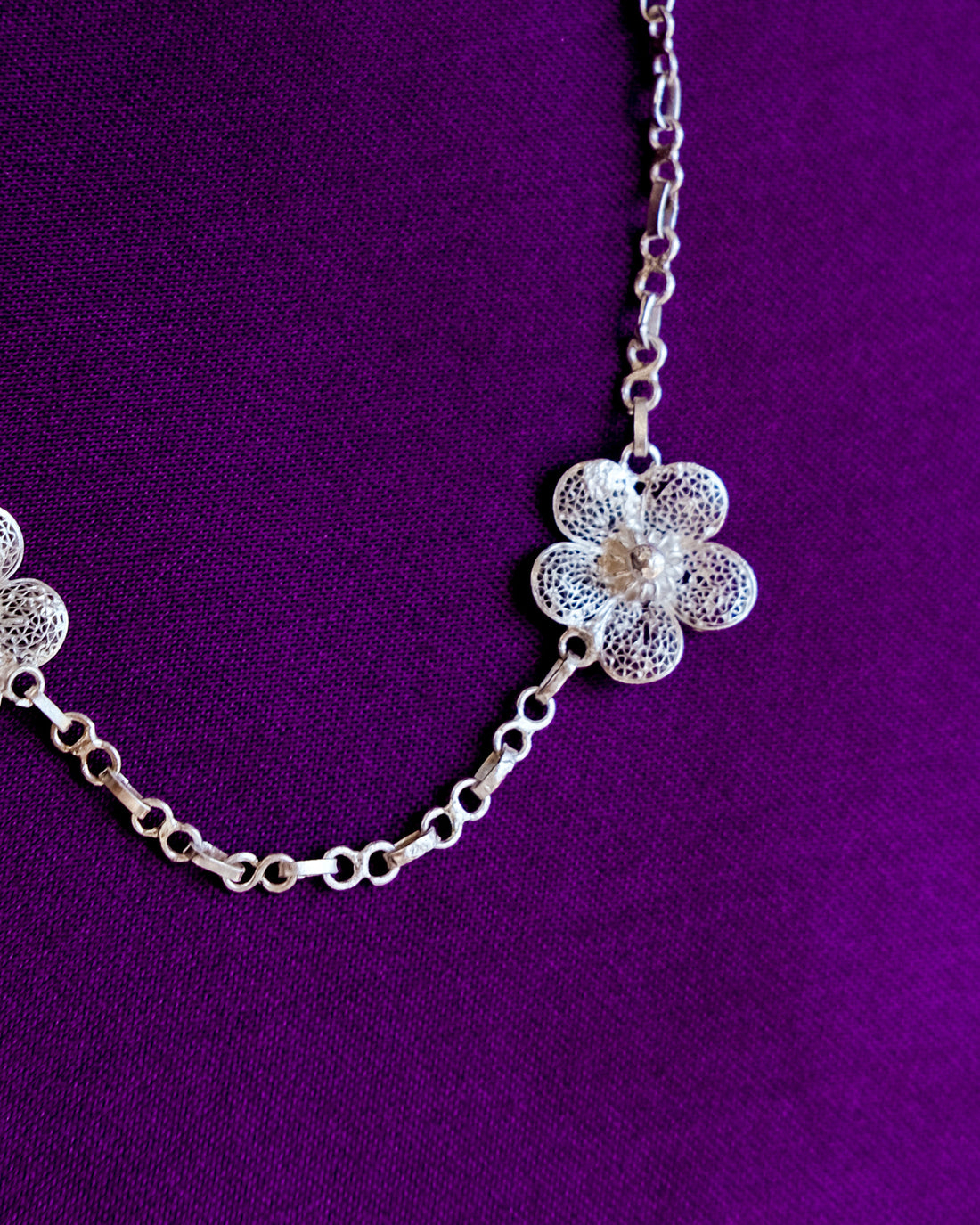 Sampaguita Filigree Charm Necklace  - Silver | Narra Studio