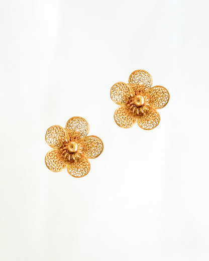 Sampaguita Filigree Stud Earrings | Filipino earrings | Narra Studio