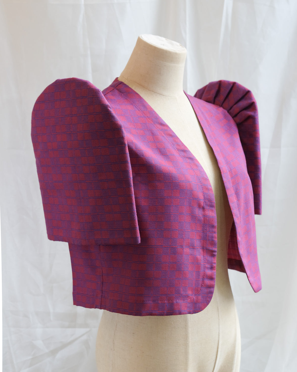 Handwoven Butterfly Sleeve Bolero - Binakol - Magenta
