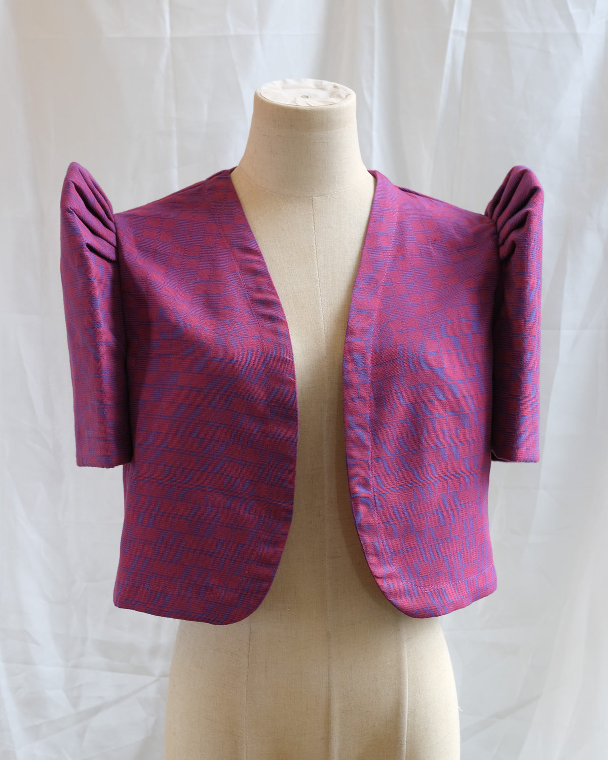 Handwoven Butterfly Sleeve Bolero - Binakol - Magenta