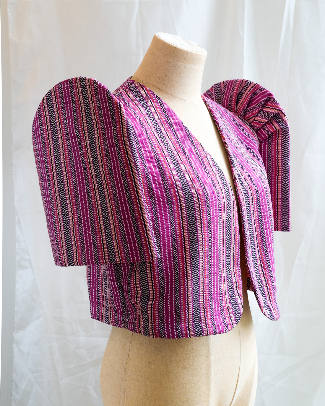 Handwoven Butterfly Sleeve Bolero - Lilaktob - Fuchsia