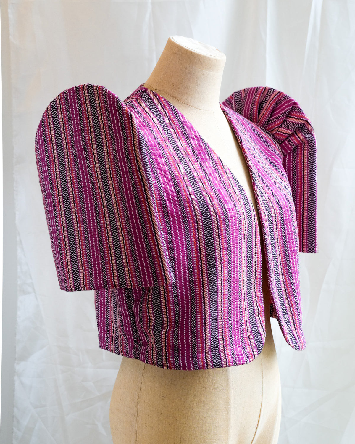 Handwoven Butterfly Sleeve Bolero - Lilaktob - Fuchsia