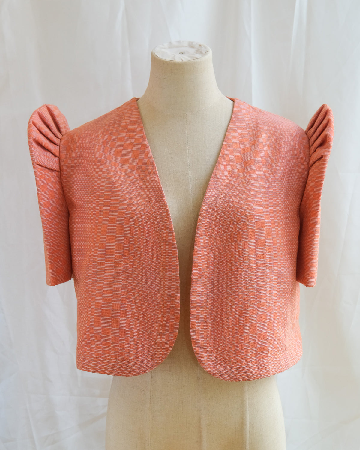 Handwoven Butterfly Sleeve Bolero - Binakol - Tangerine