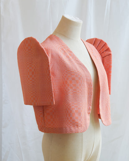Handwoven Butterfly Sleeve Bolero - Binakol - Tangerine