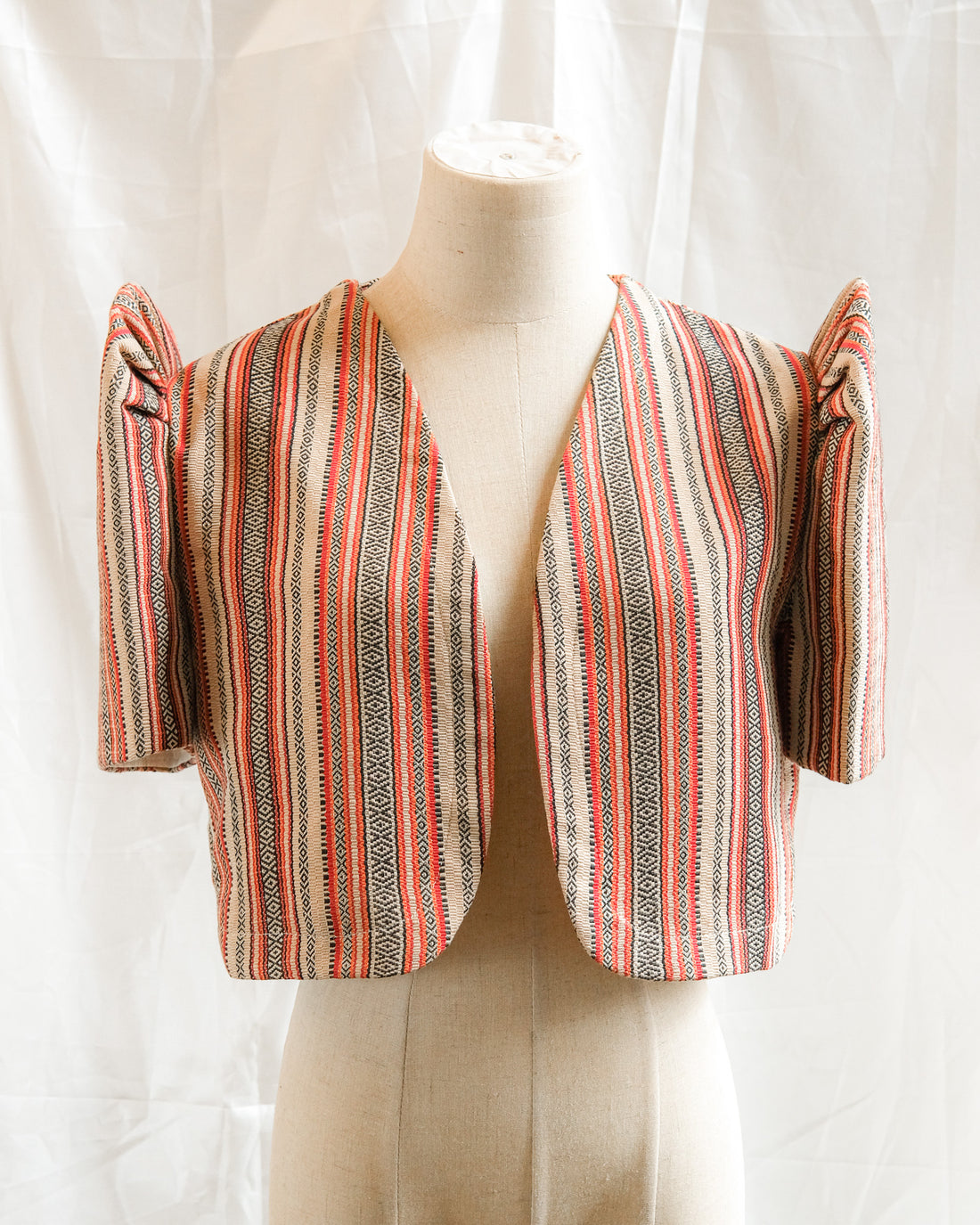Handwoven Butterfly Sleeve Bolero - Lilaktob - Sunset Stripe