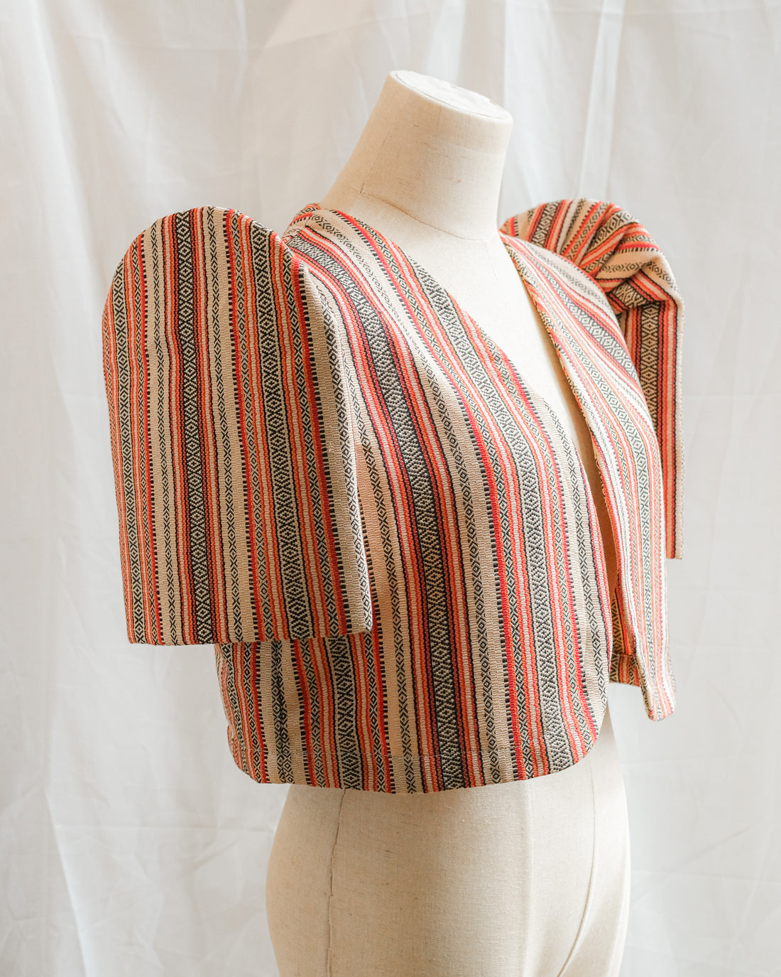 Handwoven Butterfly Sleeve Bolero - Lilaktob - Sunset Stripe