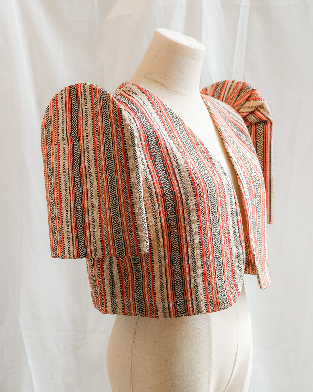 Handwoven Butterfly Sleeve Bolero - Lilaktob - Sunset Stripe