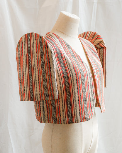 Handwoven Butterfly Sleeve Bolero - Lilaktob - Sunset Stripe