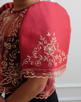 Rosal Butterfly Sleeve Bolero – Maroon | Narra Studio