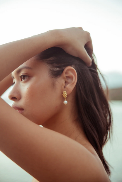 Modern Filipiniana-Estela Rosita Pearl Drops - Large - Narra Studio-available in NYC USA
