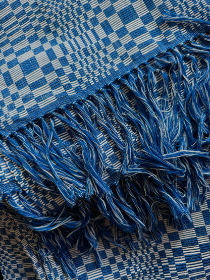 Kusikos Inabel Throw Blanket — Blue &amp; White