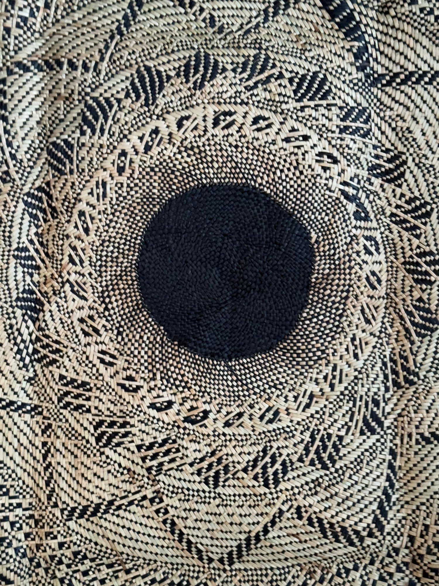 Black Banig Mat – Handwoven Decorative Home Textile – Narra Studio