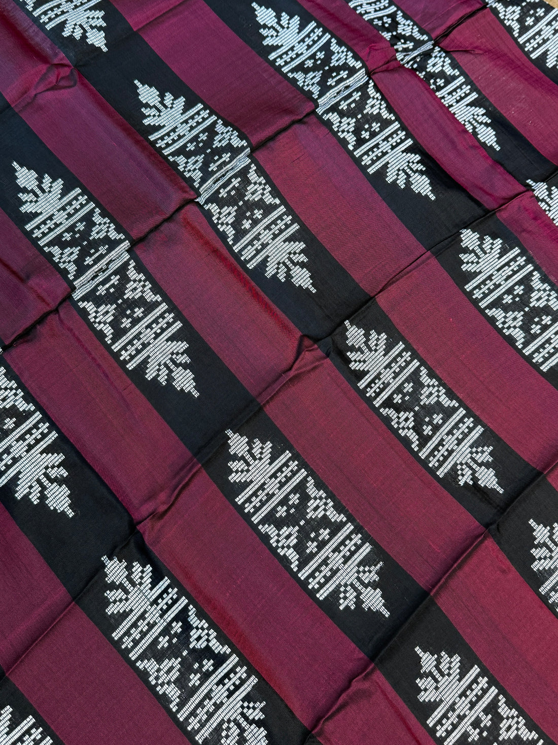 Handwoven Malong - Black and Maroon