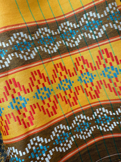 Modern Filipiniana-Silky Malong - Golden Yellow - Narra Studio-available in NYC USA