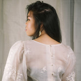 Hand-Embroidered Camisa Cropped Blouse Custom Womens Blouse
