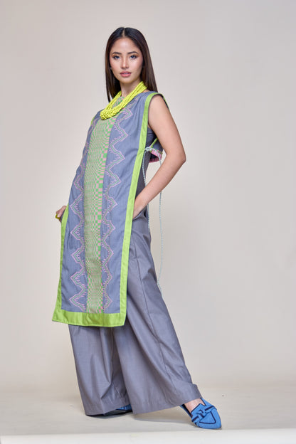 Modern Filipiniana-Bakasyon Long Bib - Narra Studio-available in NYC USA