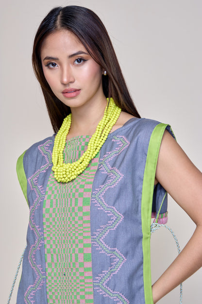 Modern Filipiniana-Bakasyon Long Bib - Narra Studio-available in NYC USA