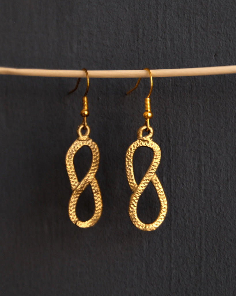 Tboli Hand-Cast Brass - Snake Earrings Womens Earrings