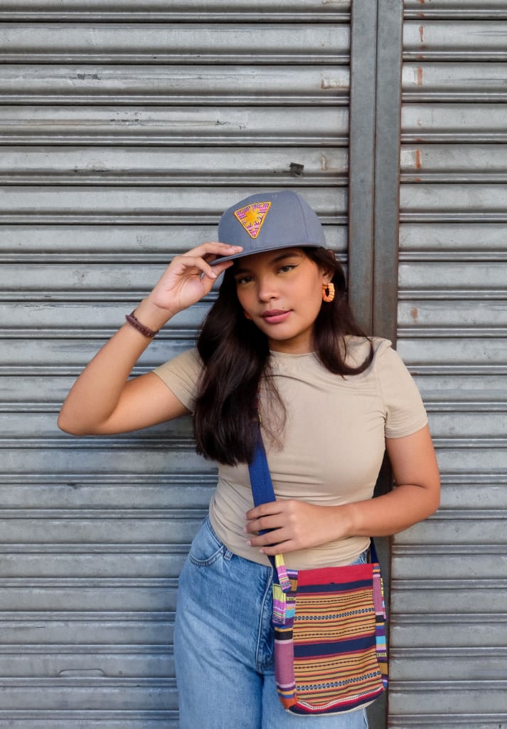 Ash Gray Philippine Sun Snapback With Handwoven Patch Hats